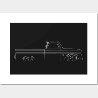 Chevrolet C-10 Fleetside Pickup - profile stencil, white Posters and Art